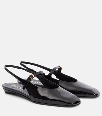 Ballerine slingback in vernice | Prada