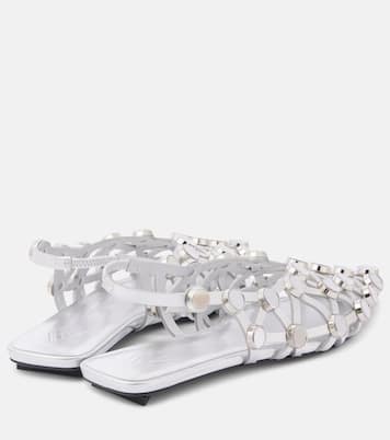 Grid leather ballet flats | The Attico