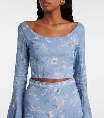 Cropped-Top Limoncillo Lymanopoda aus Leinen | Agua by Agua Bendita