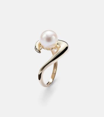 خاتم من الذهب 14 قيراط ولؤلؤ المياه العذبة Pearl Curl | Mateo