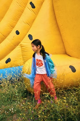 بنطلون رياضي من القطن الجيرسيه المخلوط Smiling | Bobo Choses