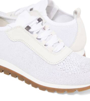 绒面革边饰运动鞋 | Brunello Cucinelli Kids