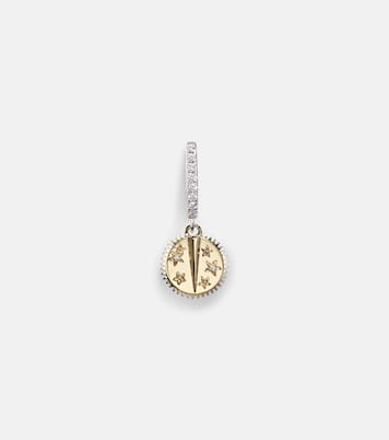 Boucle d'oreille unique Resilience Mini en or jaune et blanc 18 ct et diamants | FoundRae