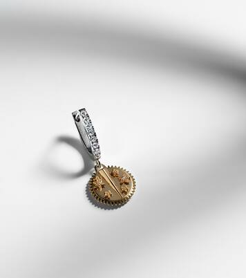 Boucle d'oreille unique Resilience Mini en or jaune et blanc 18 ct et diamants | FoundRae