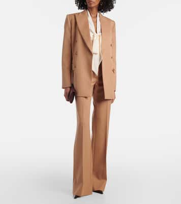 Low-rise striped wool flared pants | Stella McCartney