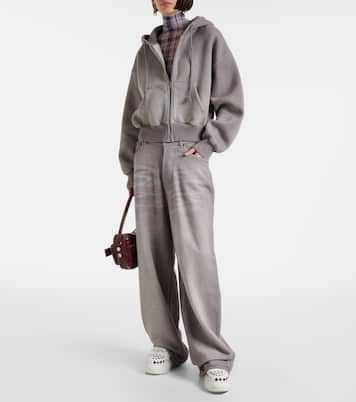 Weite Mid-Rise-Hose aus Baumwoll-Fleece | Acne Studios