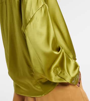 Draped silk-blend satin blouse | Dries Van Noten