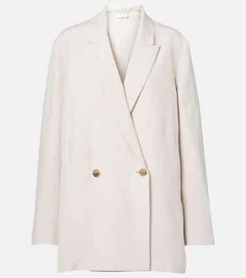 Nat double-breasted silk and linen blazer | The Row
