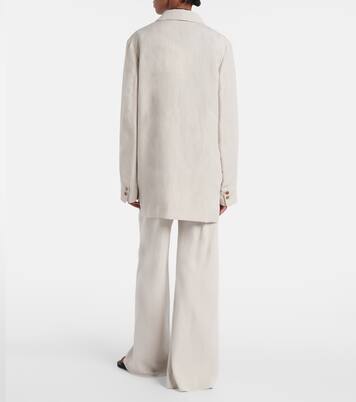 Nat double-breasted silk and linen blazer | The Row