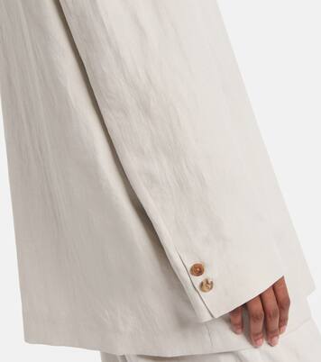 Nat double-breasted silk and linen blazer | The Row