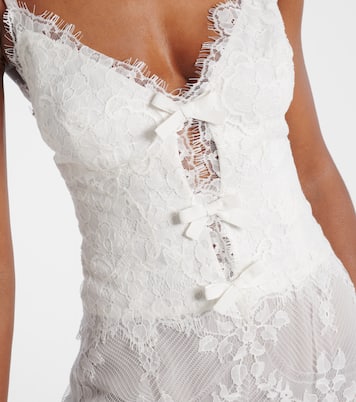 Abito lungo in pizzo di misto cotone | Elie Saab