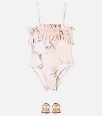 Cascadian floral shirred swimsuit | Zimmermann Kids