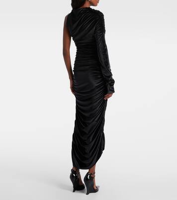 Robe longue asymétrique en velours | Mugler