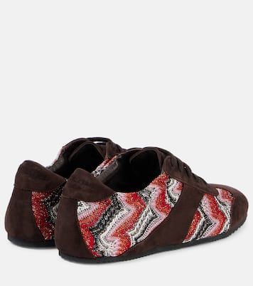 Lamé-trimmed suede sneakers | Missoni