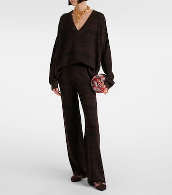 Lamé-trimmed suede sneakers | Missoni