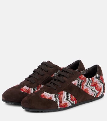 Lamé-trimmed suede sneakers | Missoni