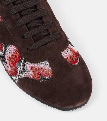 Lamé-trimmed suede sneakers | Missoni