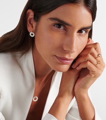 14kt gold earrings with mother-of-pearl and diamonds | Mateo