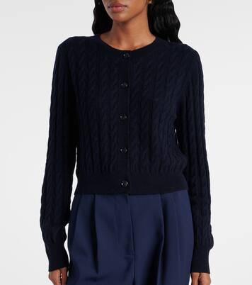 Cable-knit wool and cashmere cardigan | Jardin des Orangers