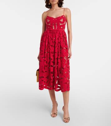 Midikleid Bow aus Spitze | Self-Portrait