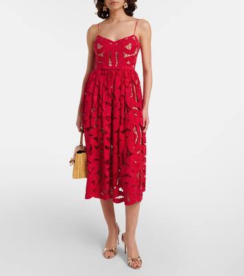 Midikleid Bow aus Spitze | Self-Portrait