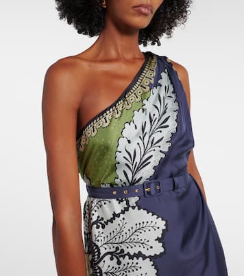 Roy floral one-shoulder silk maxi dress | La DoubleJ