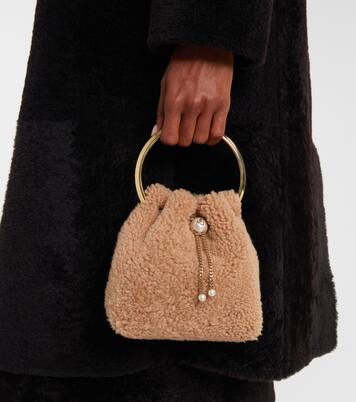 Bon Bon Small shearling bucket bag | Jimmy Choo
