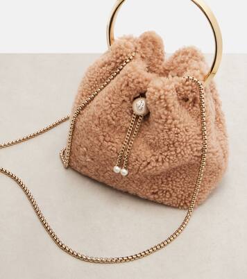 Bon Bon Small shearling bucket bag | Jimmy Choo