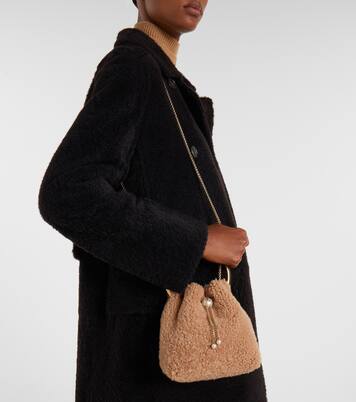 Bon Bon Small shearling bucket bag | Jimmy Choo