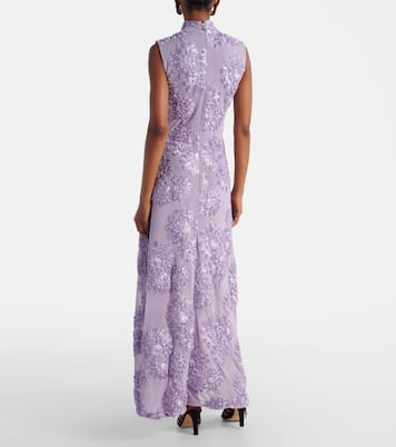 Robe longue brodée à fleurs | Rotate