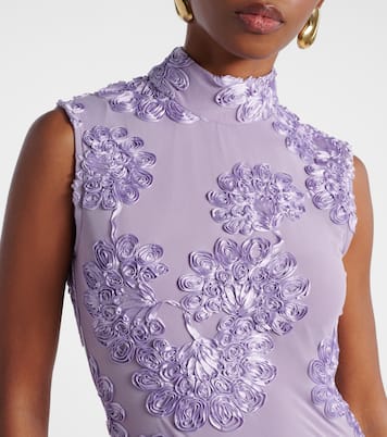 Robe longue brodée à fleurs | Rotate