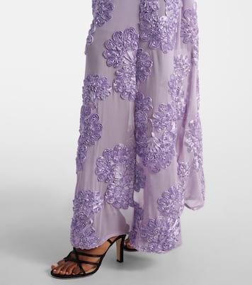 Robe longue brodée à fleurs | Rotate