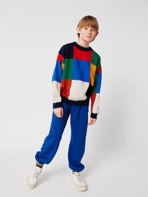 Multicolor Tiles cotton sweater | Bobo Choses