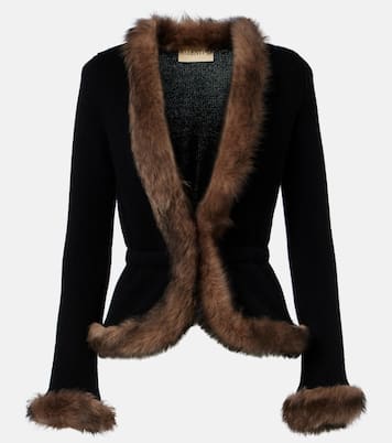 Shearling-trimmed cashmere jacket | Valentino