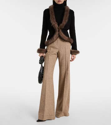 Shearling-trimmed cashmere jacket | Valentino