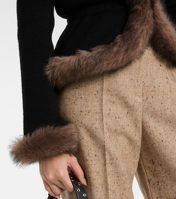 Shearling-trimmed cashmere jacket | Valentino