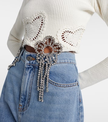 Embellished cotton-blend sweater | Area