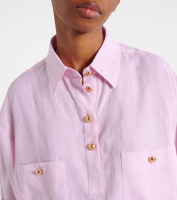 Oversize-Polohemd aus Leinen | Valentino