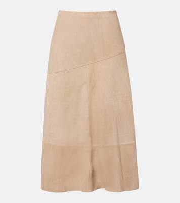 Midirock aus Veloursleder | Yves Salomon