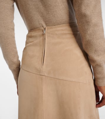 Midirock aus Veloursleder | Yves Salomon