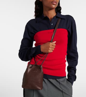 Mini leather crossbody bag | Miu Miu