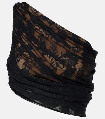 Diana asymmetric lace draped top | Norma Kamali