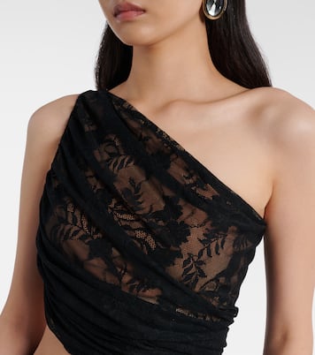 Diana asymmetric lace draped top | Norma Kamali
