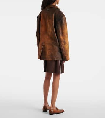 Oversize-Jacke aus Veloursleder | Miu Miu
