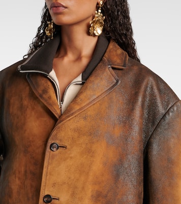 Oversize-Jacke aus Veloursleder | Miu Miu