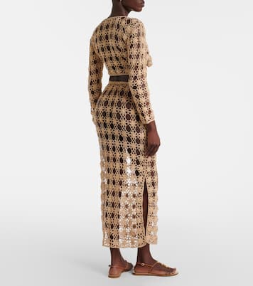 Gonna midi Bella Rosette in crochet di cotone | Anna Kosturova