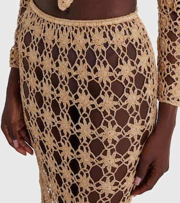 Gonna midi Bella Rosette in crochet di cotone | Anna Kosturova