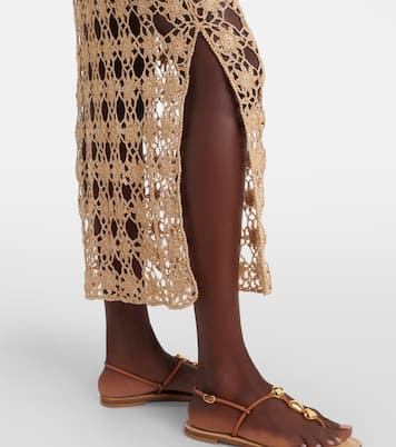 Gonna midi Bella Rosette in crochet di cotone | Anna Kosturova