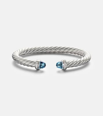 Armreif Cable Flex® aus Sterlingsilber mit Diamanten und Topas | David Yurman