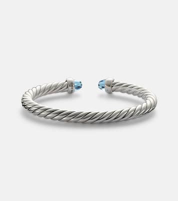 Armreif Cable Flex® aus Sterlingsilber mit Diamanten und Topas | David Yurman